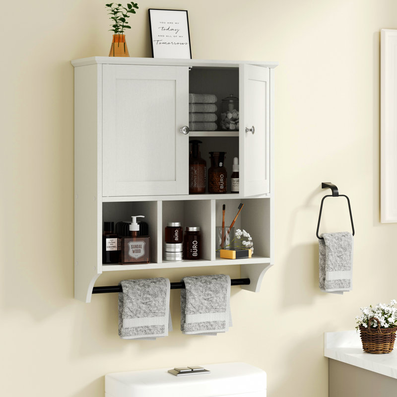 Winston Porter Bathroom Wall Cabinet With Towels Bar, Bathroom Cabinet ...